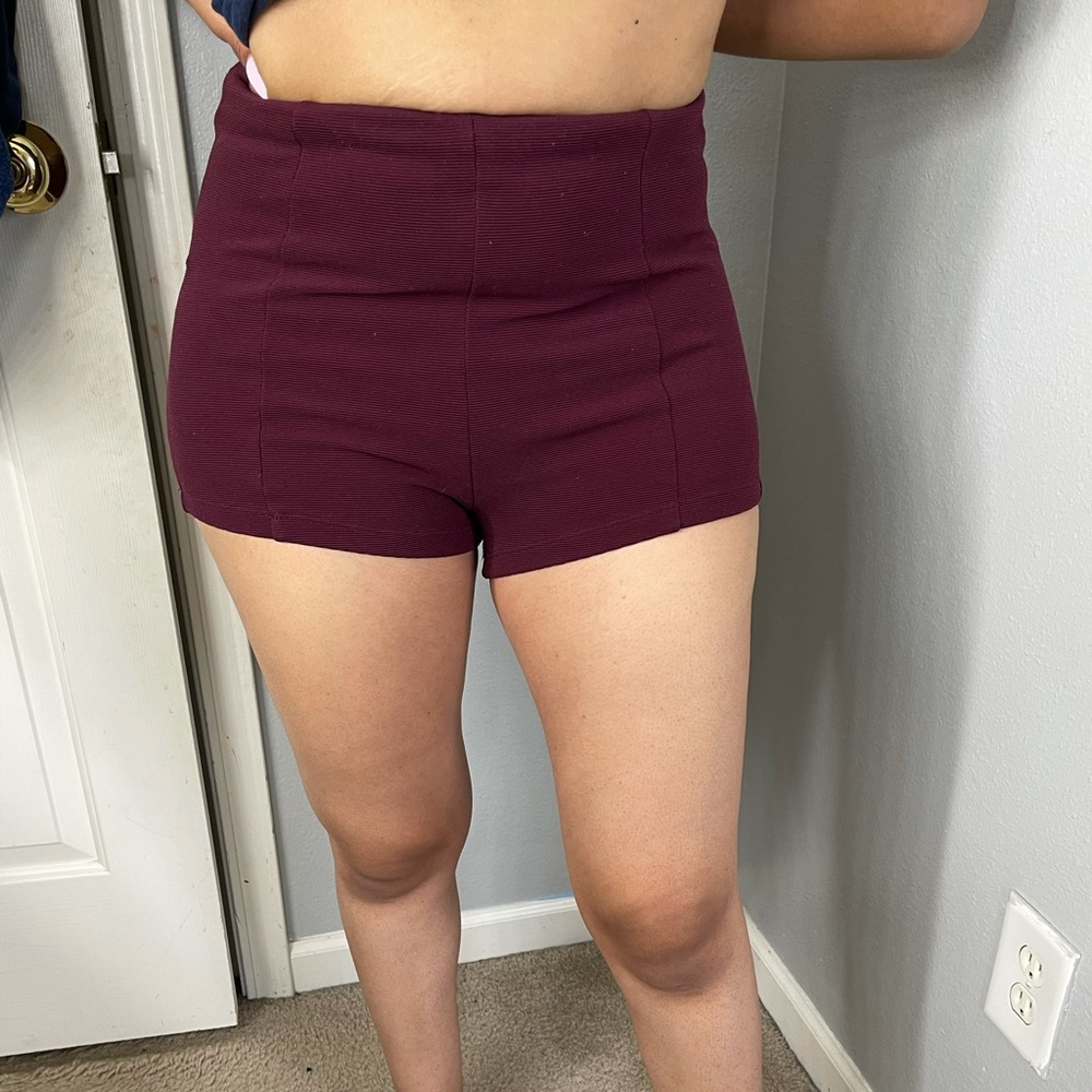 Burgundy Forever21 Highwaisted shorts